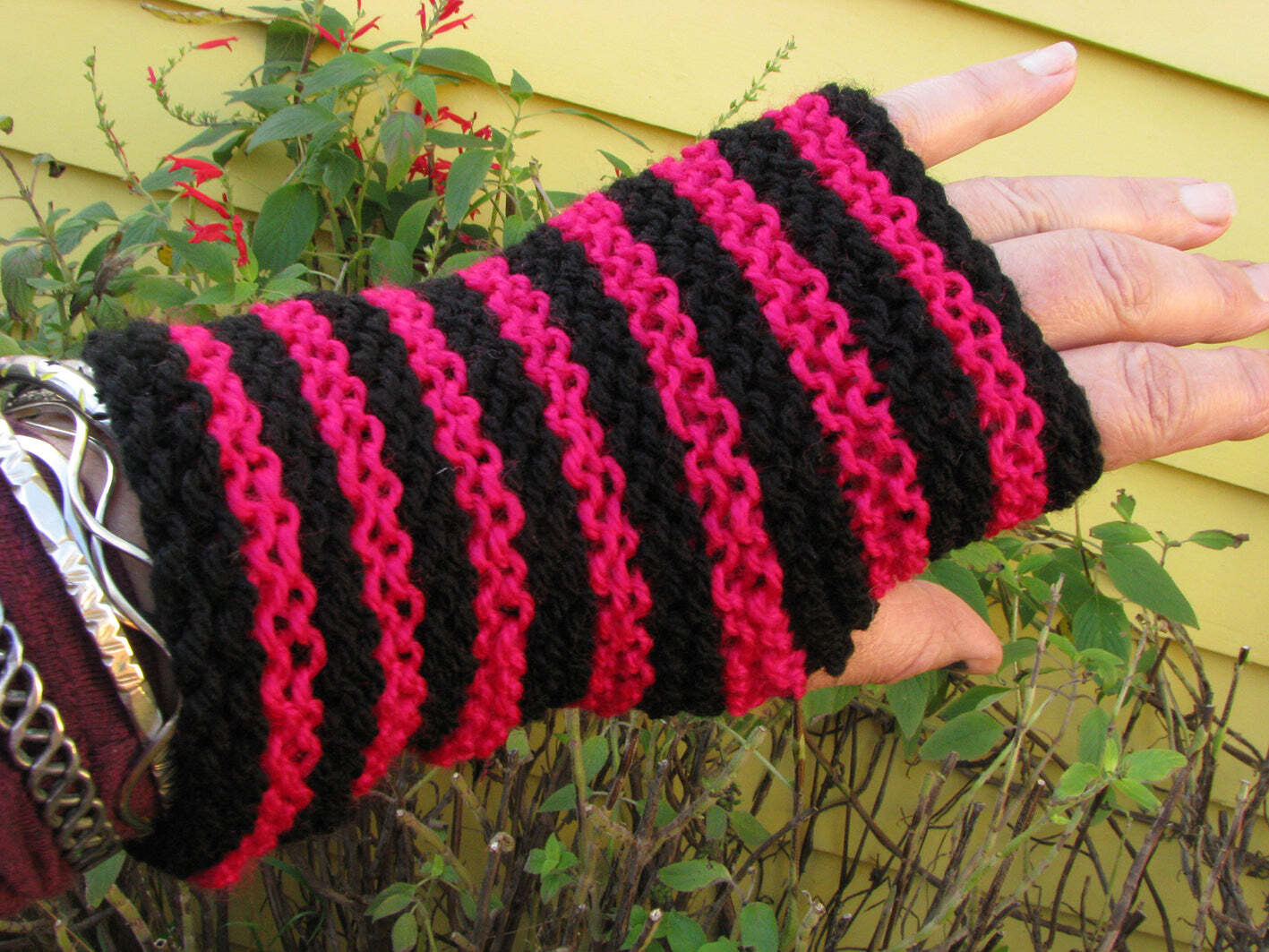 Pink & Black Gloves