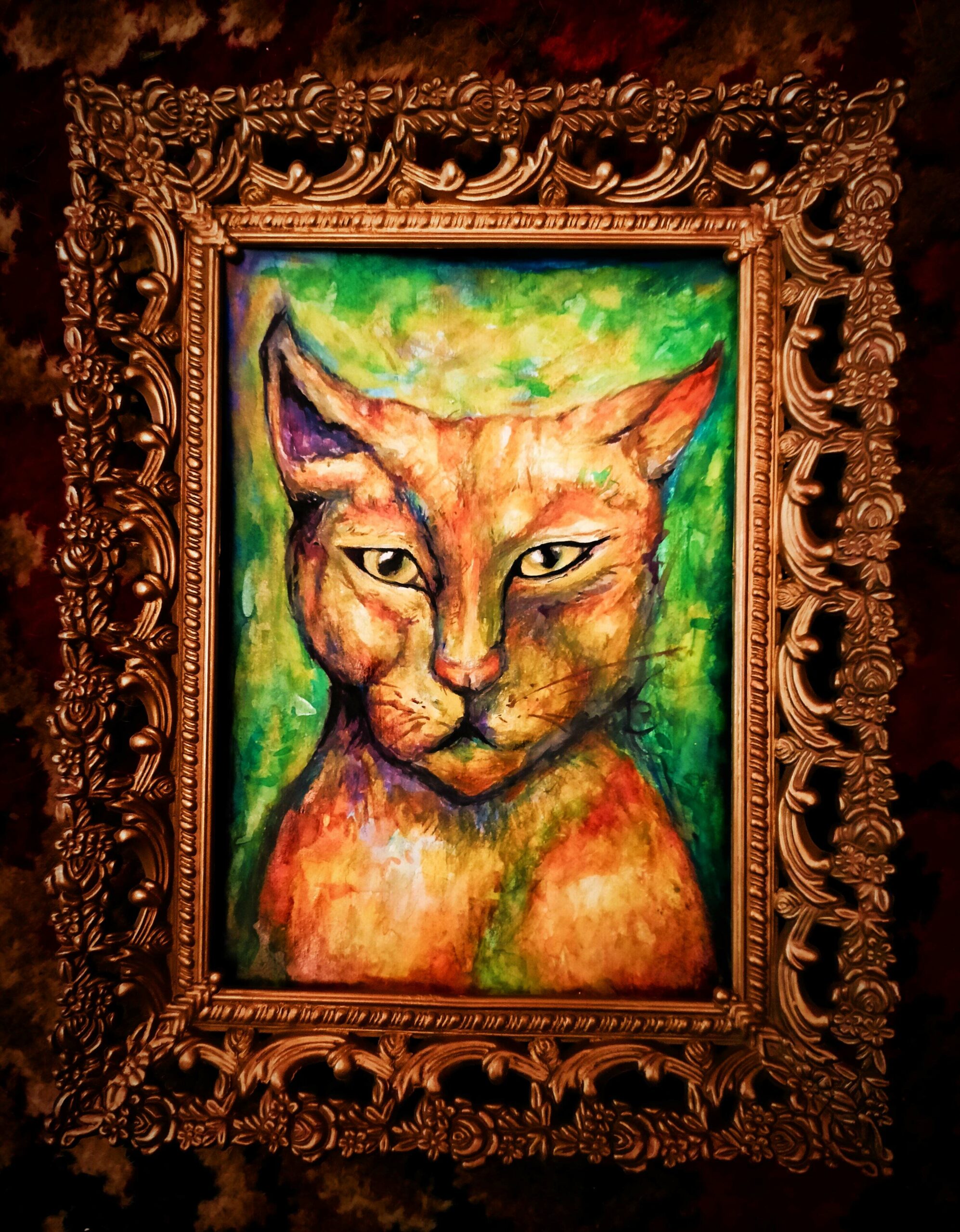 Filamina Feline Framed Drawing & Painting